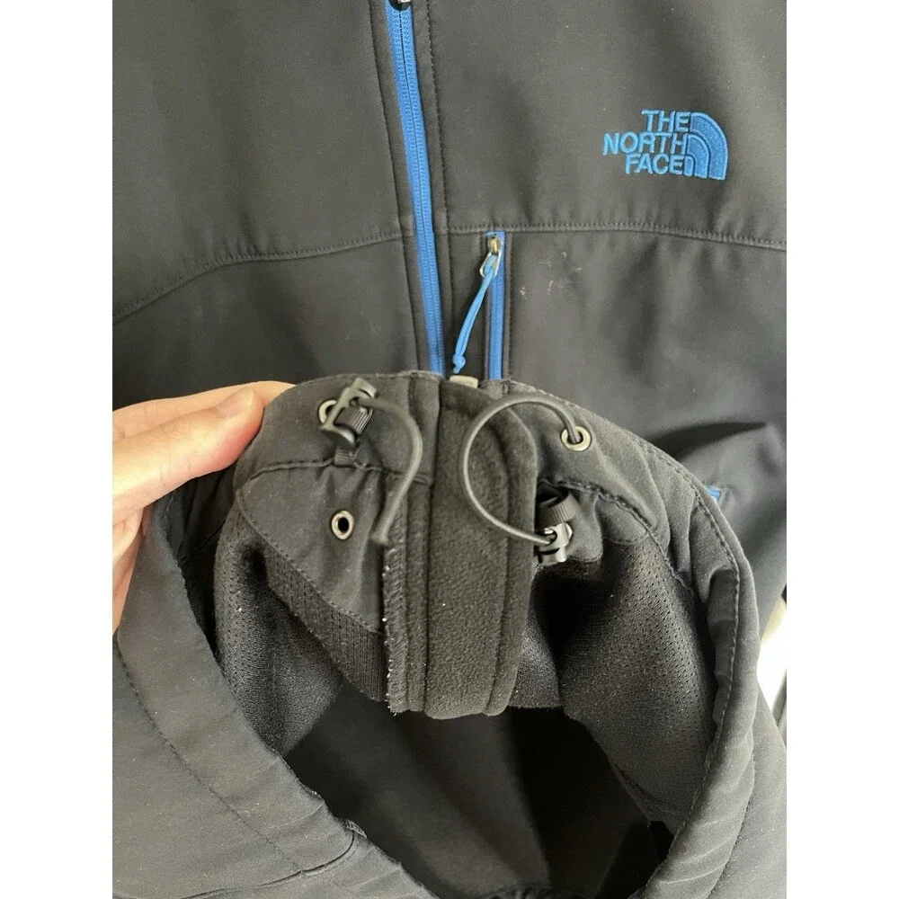The North Face Apex Bionic Softshell Jacket Mens Medium Black Blue Full Zip